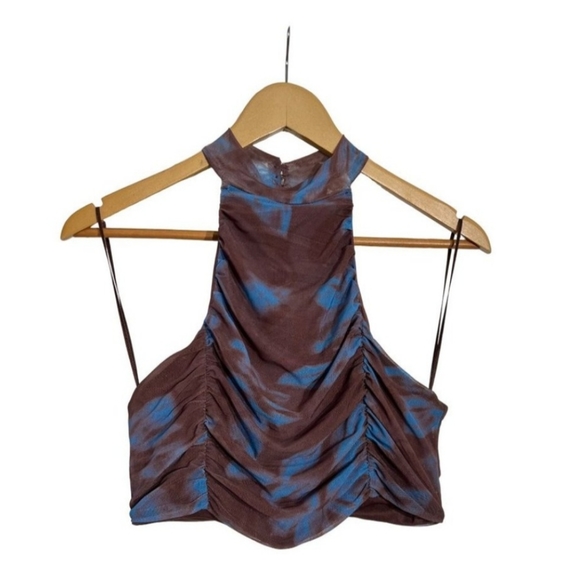 Free People Made For You Mesh Set in brown blue Size large NWOT MSRP $168 FP156 - Picture 3 of 8